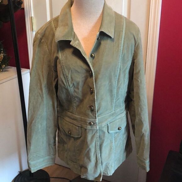 Beautiful J.Jill sage green coat sz M - Picture 1 of 6